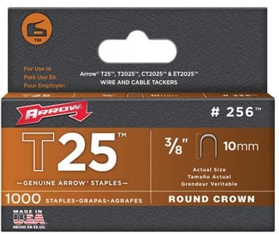Arrow 3/8'' Round Crown Staples, 1000 Per Box