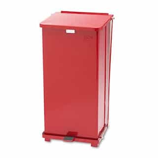 Biohazard Step Can, Square, Steel, 24 Gallon, Red