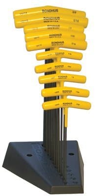 T-Handle Hex Key Set with Stand, Yellow Handle