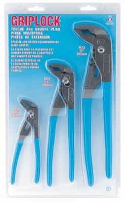 Griplock Tongue and Groove Plier Sets, 3 Piece