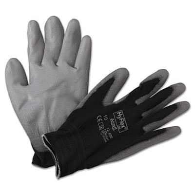 Ansell Lite Gloves, Black and Gray, Size 10, One Pair