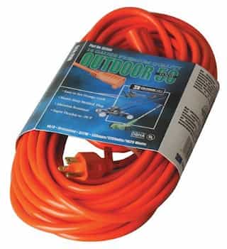 Vinyl Orange Extension cord 50-ft