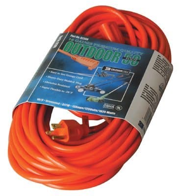 Coleman Vinyl Orange Extension cord 50-ft