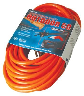 Vinyl Red Extension Cord 50-ft 300V