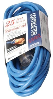 Vinyle Blue Extension Cord 25-ft