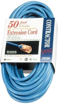 Vinyl Blue Extension Cord 50-ft