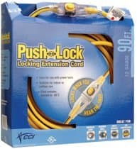 Yellow & Black Push Lock Extension Cords 50-ft