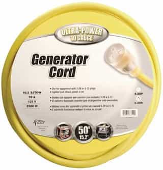 50-FT Flexible Generator Cords w/ Lighted Ends
