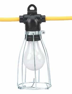 Coleman 50-ft Cord-O-Lite temporary lighting with 5 sockets and Plastic Cover