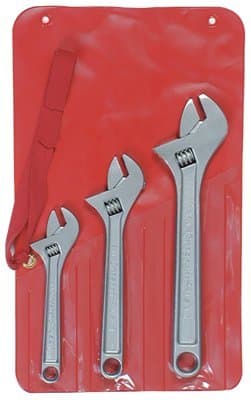 Campbell 3 Piece Chrome Adjustable Wrench Set
