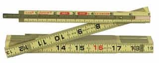 8' Folding Wood Red End Extension Ruler