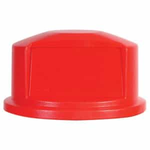 Rubbermaid Round Brute Dome Top, 22 11/16dia x 12 1/4h, Red