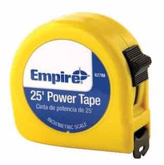 Empire 25' Single Side High Carbon Steel Power Tape w/Neon Orange