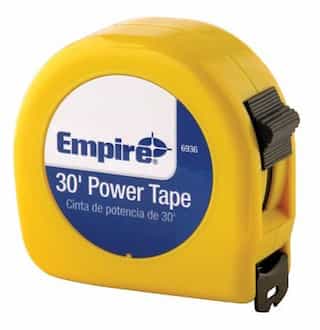 Empire 1"X30' High Carbon Steel Power Measuring Tape w/Neon Yellow