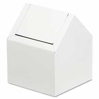 White Double Entry Swing Top Floor Receptacle