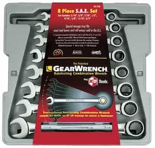 8 Piece Combination Ratcheting Wrench Set