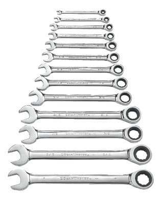 13 Piece Combination Ratcheting Wrench Set