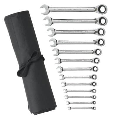 13 Piece Reversible Combination Ratcheting Wrench Set