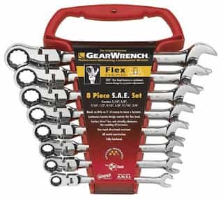 Gearwrench 8 Piece Flexible Combination Ratcheting Wrench Set