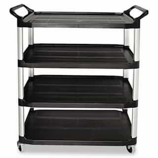 Black 4-Shelf Open all Sides Utility Cart