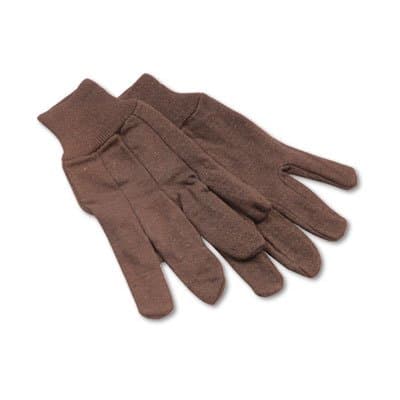 Jersey Knit Wrist Clute Gloves, One Size, Brown