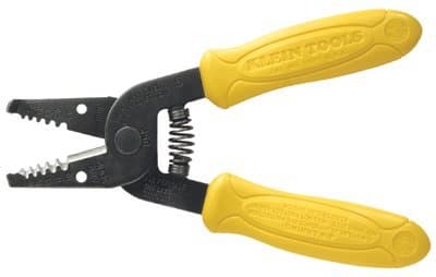 Klein Tools Compact Lightweight Wire Stripper with Black Oxide Finish and Red Handle