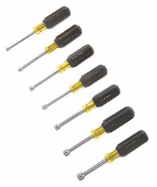 Klein Tools 7 Piece Cushion Grip Nut Driver Set with Reusable Plastic Container