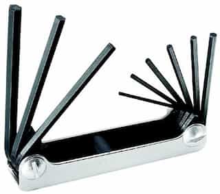 9 Key Alloy Steel Hex Wrench Set with Chrome Nickel Finish