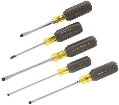 5 Piece Cushion Grip Screwdriver Set with Nickel Chrome Plated Finish