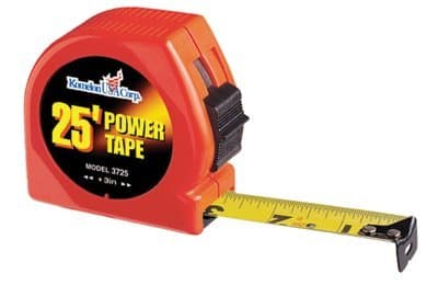 1"X25' Steel Power Measuring Tape Orange Case