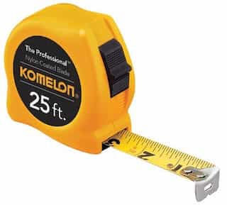 Komelon 1"X25' Yellow Case Steelpower Measuring Tape Nylon Coat