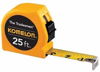 Komelon 1"X25' Safety Yellow Tradesman Measuring Tape