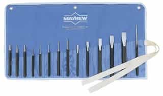 14 Piece Alloy Steel Punch and Chisel Kit with Hex Stock Shape