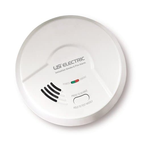 USI Ionization Smoke Detector & Fire Alarm, Hardwire w/ Battery