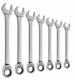 7 Piece High Access Ratcheting Wrench Set