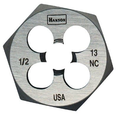 Irwin 9/16'' High Carbon Steel Fractional Hexagon Dies