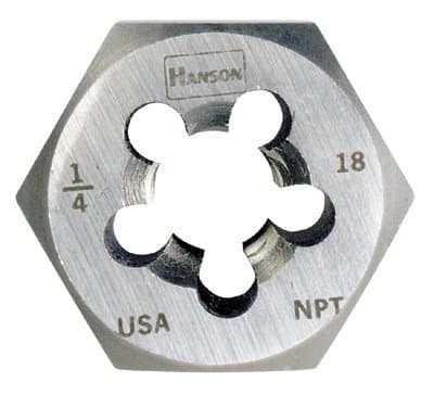 Irwin 3/8'' High Carbon Steel Rethreading Hexagon Taper Pipe Die