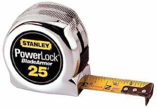 Stanley 1"X 25' Powerlock Tape Rules 1" Wide Blade with BladeArmor