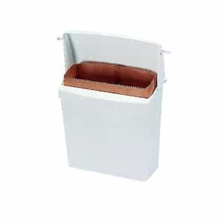 White Plastic Wall-Mount Receptacle w/ Liner Bags