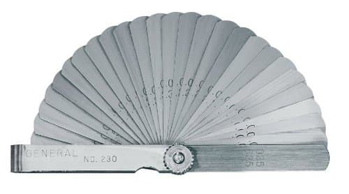General Tools 26-Leaf 3" Feeler Gage .0015" To .025"