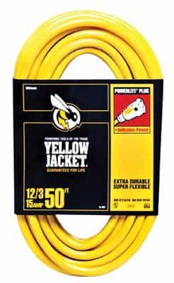 100 FT, 12 Gauge, Triple Conductor, Yellow Jacket Extension Cord