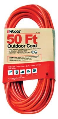Woods Wire Outdoor Round Vinyl Extension Cords 50 ft