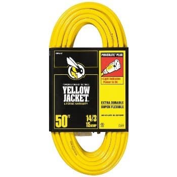 50FT Vinyl Indoor Extension Cord, Yellow