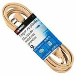 Woods Wire 9FT Household Extension Cord, Brown