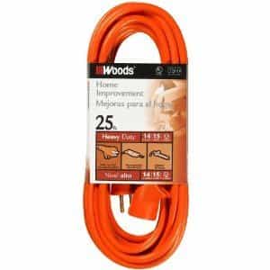 Woods Wire 25FT, 14 Gauge, Extension Cord, Orange
