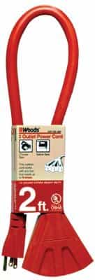 Woods Wire 2FT Power Block Extension Cord