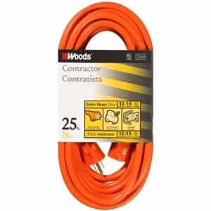 Woods Wire 25FT, Triple Conductor, Extension Cord
