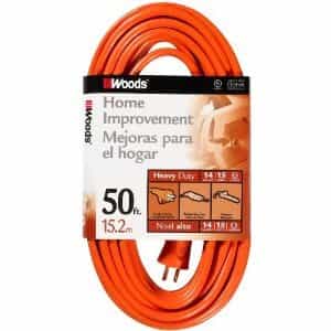 Woods Wire 50FT Outdoor Vinyl Extension Cord, Orange