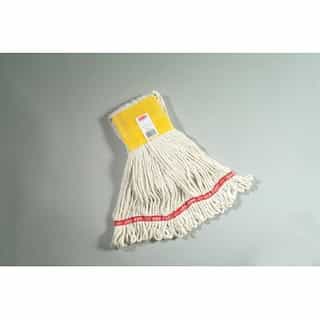 Rubbermaid White, Small Cotton/Synthetic Web Foot Wet Mops-5-in Yellow Headband