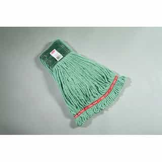 Green, Medium Cotton/Synthetic Shrinkless Web Foot Wet Mop Head